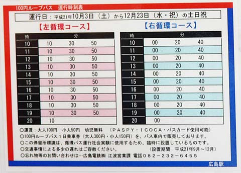 広島駅の発車時刻表